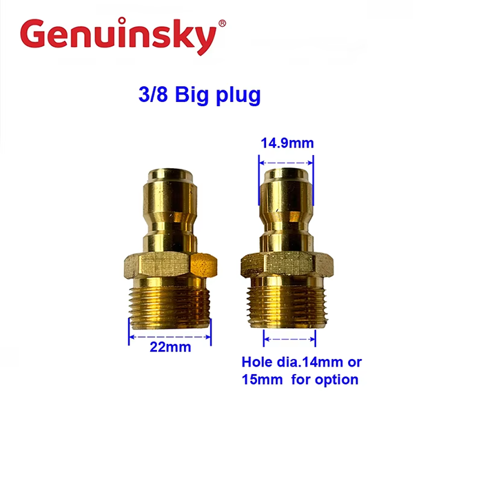 Gros bouchon rapide en laiton 3/8 pouces M22 Gros bouchon rapide en laiton 3/8 pouces M22